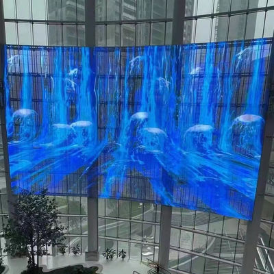 Doorzichtig LED-scherm voor ramen 1000 mm Panelgrootte LED-maascherm 32768 punten/m2 Pixeldichtheid