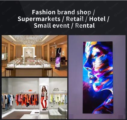 GOB P1.5 P1.8 P2 Indoor Led Poster Screen voor Banner Draagbare Led Video Wall met Wielen voor Trade Show Store