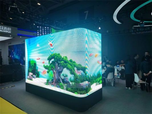 Buiten 3D L-vormige gebogen hoek en rechte hoek Oplossing P4 P5.7mm Led Display Screen Aluminium Waterdicht IP65 960*960mm Buiten Reclame Led Screen