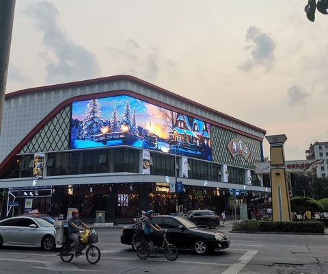 Gekrompen Buitenbouw 3D Billboard Groot scherm Video Led Image Display P3.9 Vaste Reclame Scherm Display Buiten
